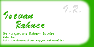 istvan rahner business card